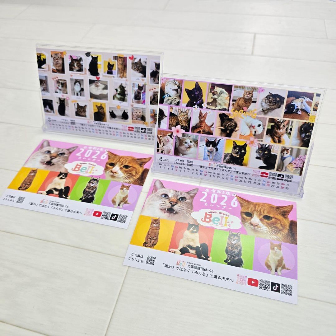 ②《猫》 卓上チャリティーカレンダー5枚セット