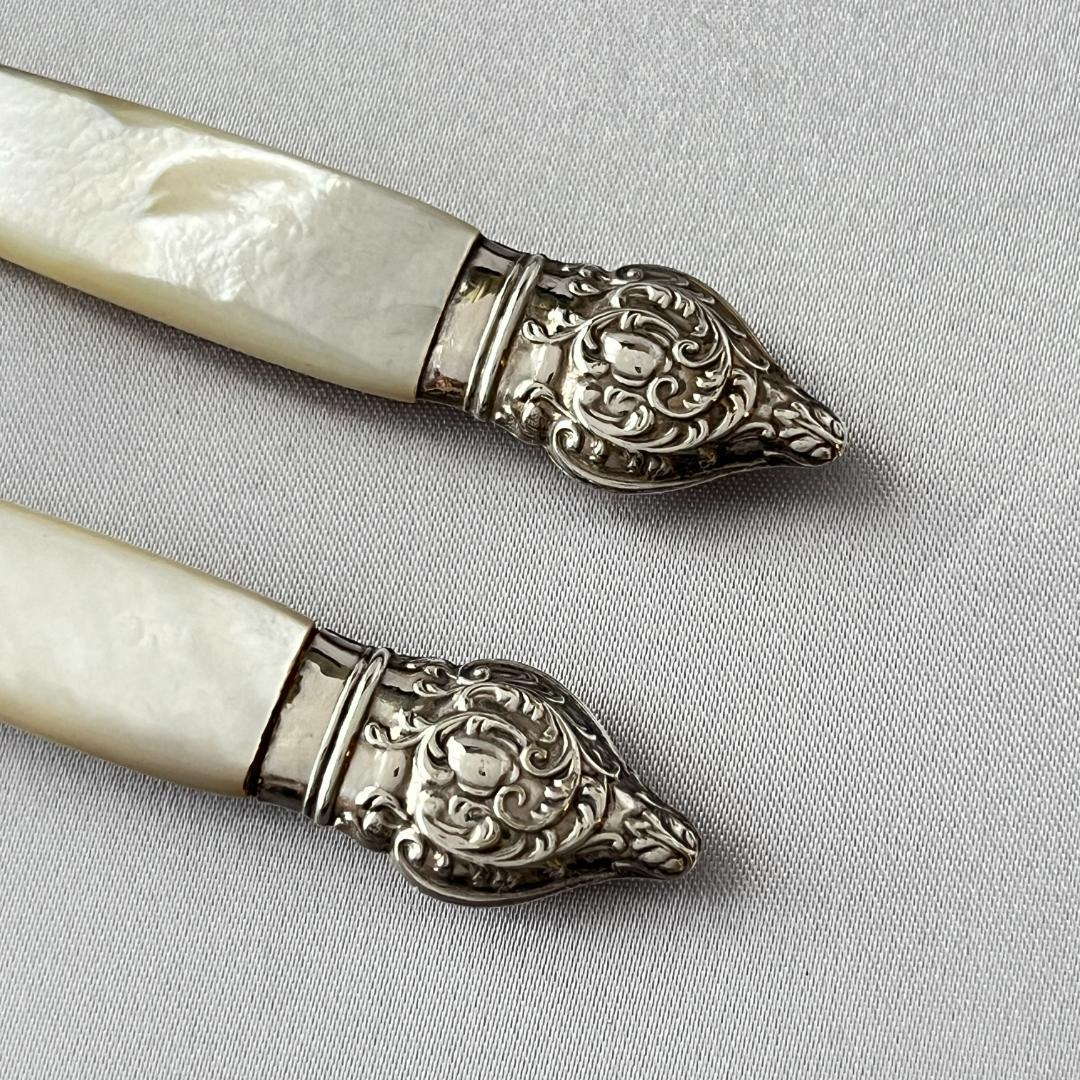 【英国】【白蝶貝】サーバーセット プレザーブスプーン/バタースプレッダー セット