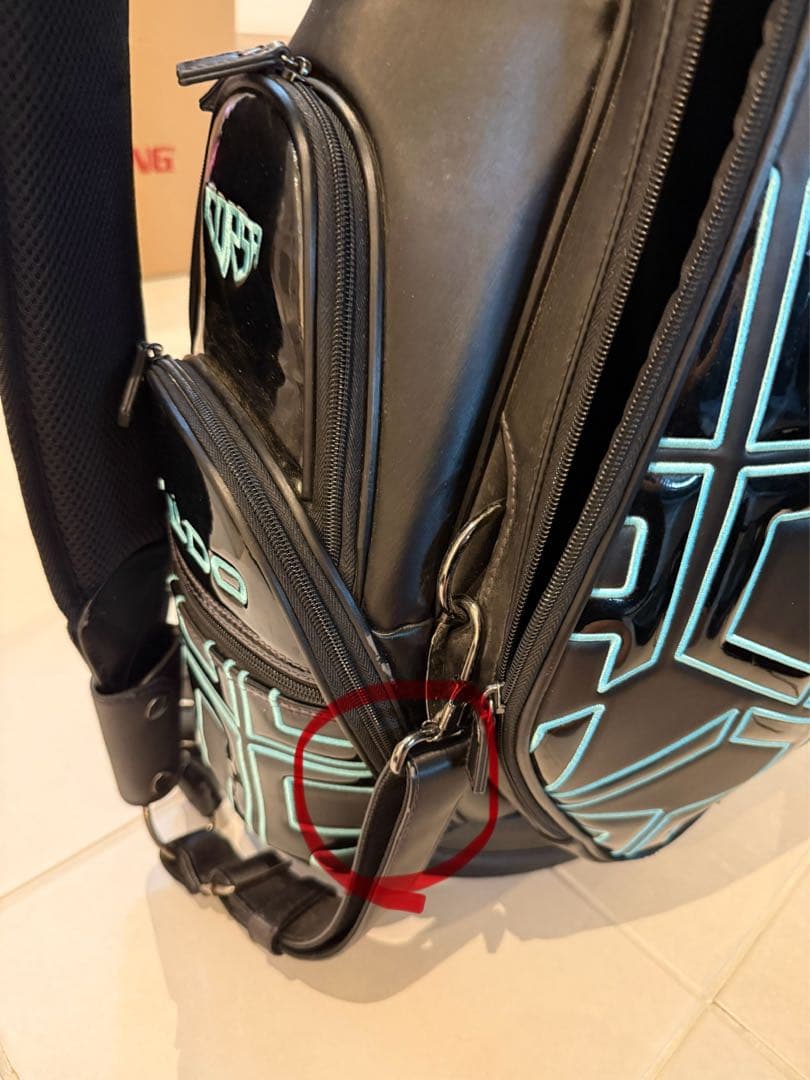 BAILDO キャディバッグ ブラック／ターコイズブルー