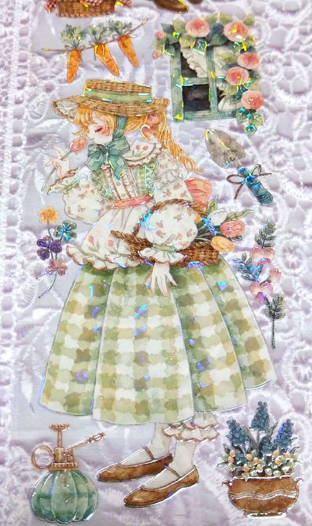 のこり２✩J620＃纤手遥望(贝壳光)Shine切り売り海外人物マステ女の子