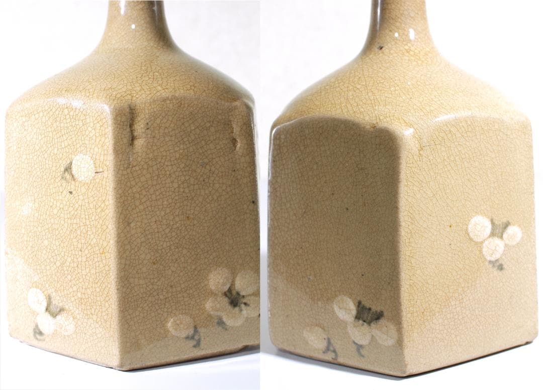 江戸時代 八代焼 桜文象嵌 徳利