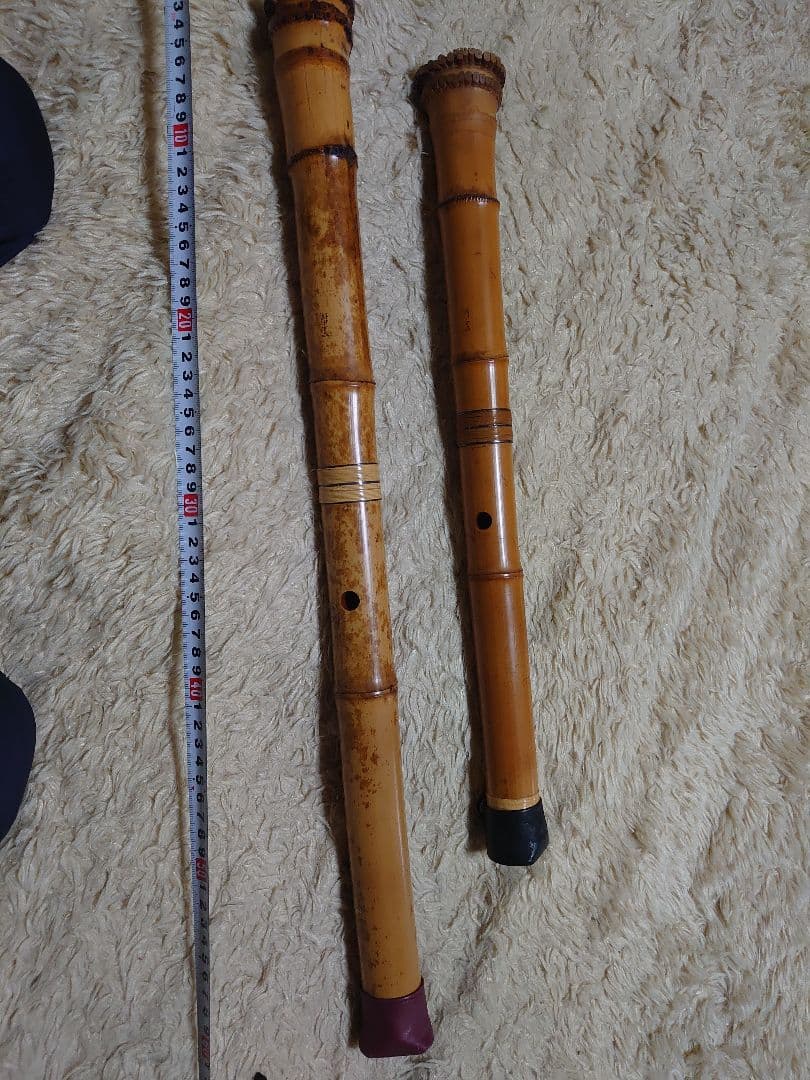 尺八本体 竹製 2本セット 約60cmと50cm