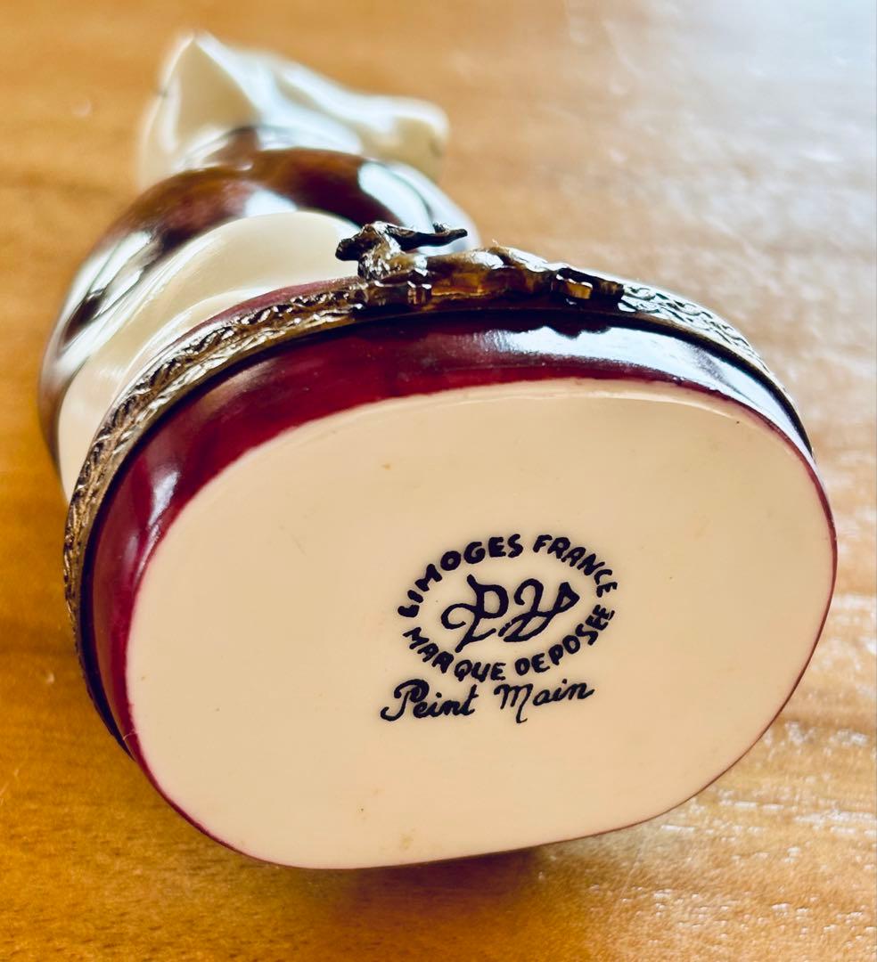 フランス リモージュ焼き ピルケース メガネの犬