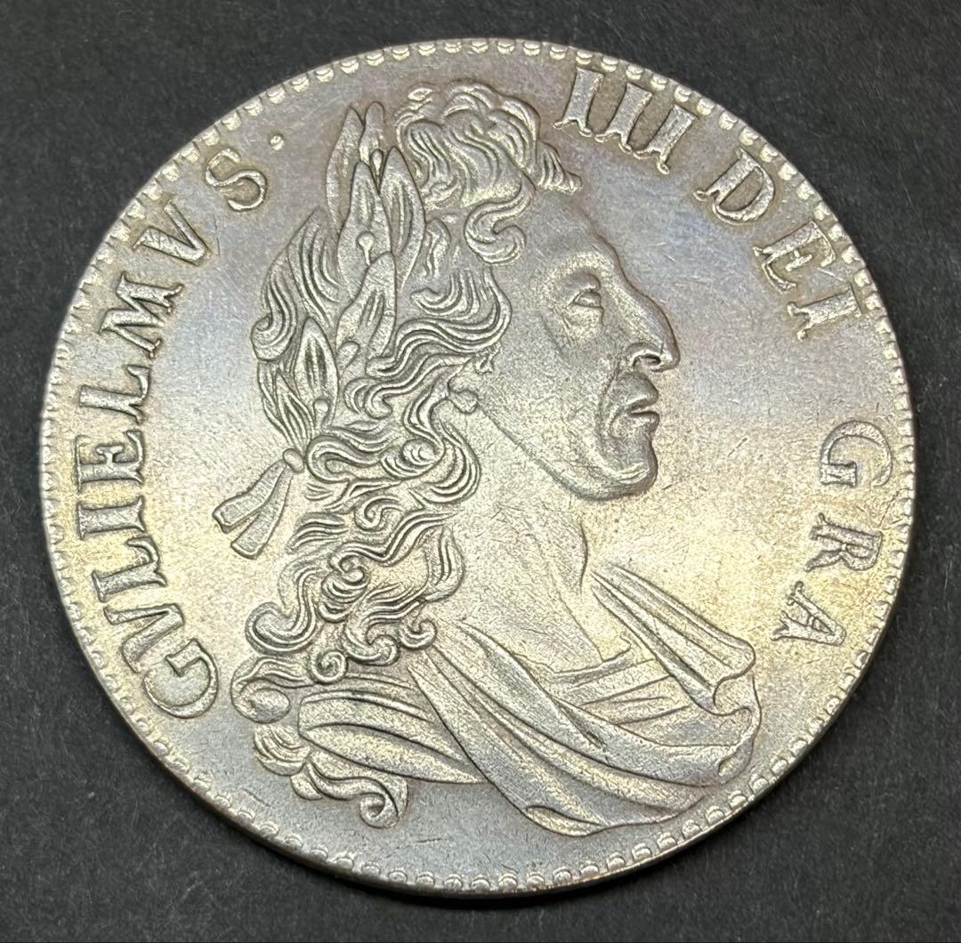 1700年 英国 クラウン銀貨 ウィリアム3世 特大型銀貨 38.44mm