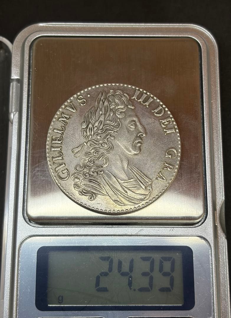 1700年 英国 クラウン銀貨 ウィリアム3世 特大型銀貨 38.44mm
