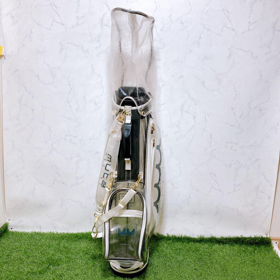 17ムータマリン　ゴルフ　クリア　キャディバッグ　クロコ　スタンド式　3点式