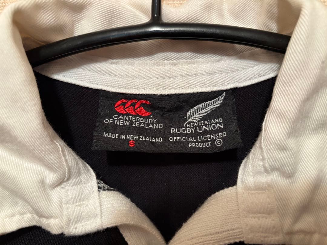 ニュージーランド製 カンタベリー ラガーシャツ ALL BLACKS