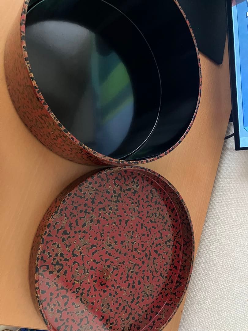 津軽塗り　54 漆器 5点セット 赤黒模様