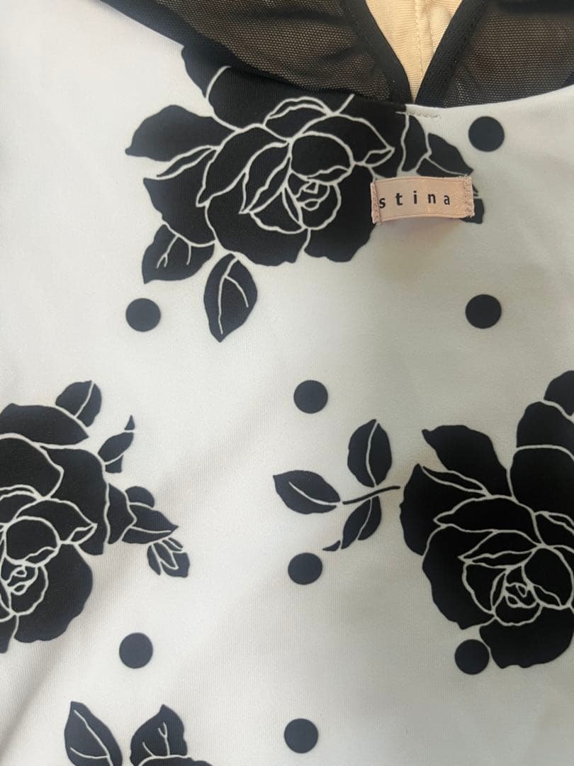 stina 黒いバラ 水玉模様 レオタード　M size