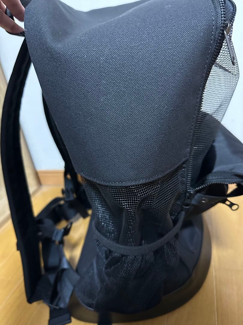MEeinc ペットキャリーリュック　LサイズブラックOKAGO L 帆布と本革