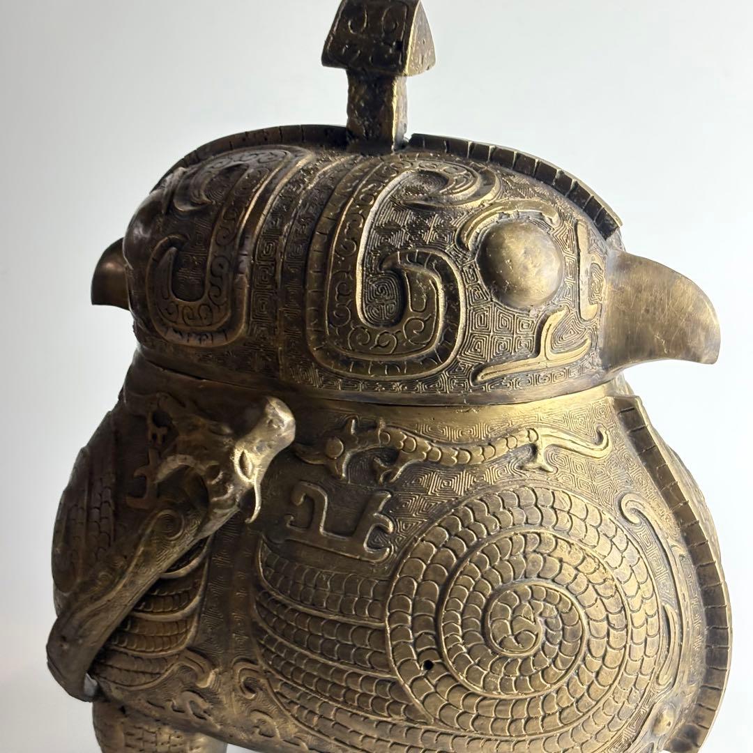 青銅 饕餮 鴟鶚尊 梟ゆう 中国美術 青銅器 中国