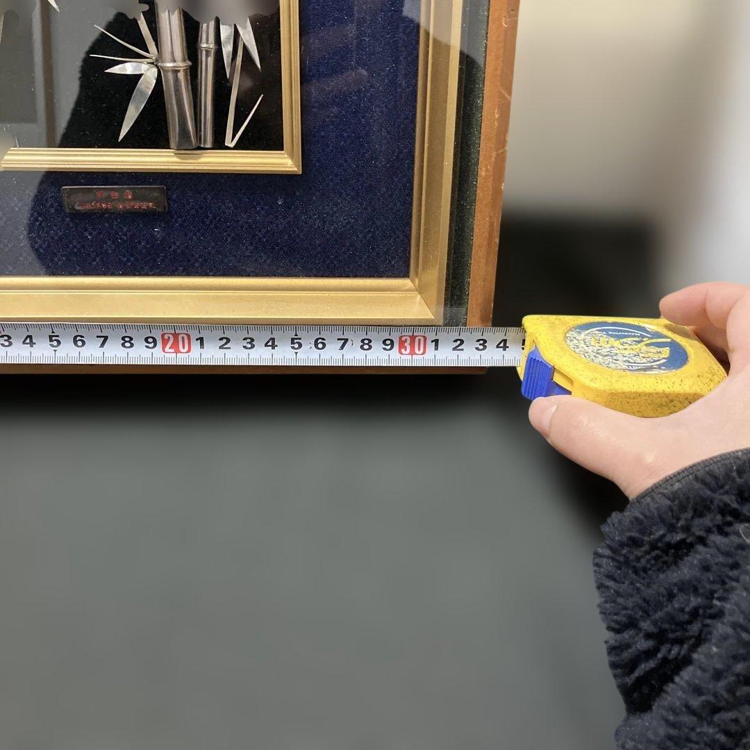 (2-24)純銀 竹の金属細工額