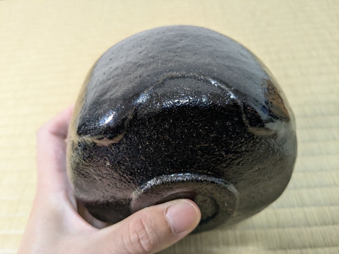 【上作】十代大樋長左衛門　黒茶碗　若作　完品