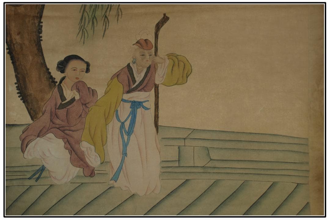 中国明時代の掛軸　激安骨董品　肉筆保証 古美術 BD114A8-1