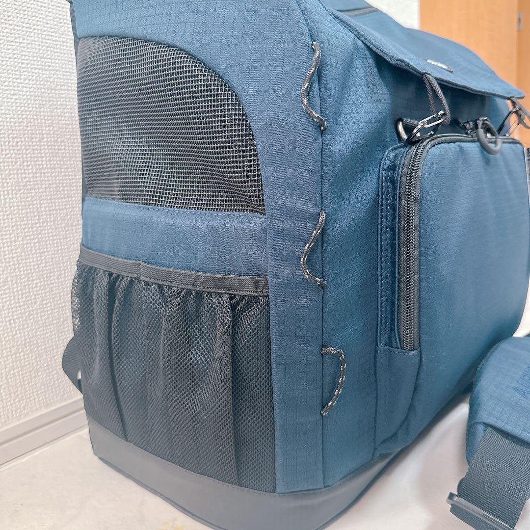 【美品】エアバギー3wayバックパックキャリー　リュック犬猫　ネイビー　ワイド