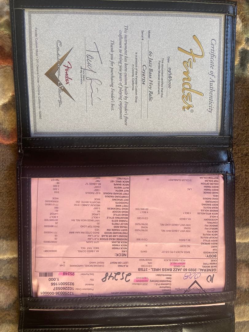 ベース fender c/s 1960 jazzbass heavy relic