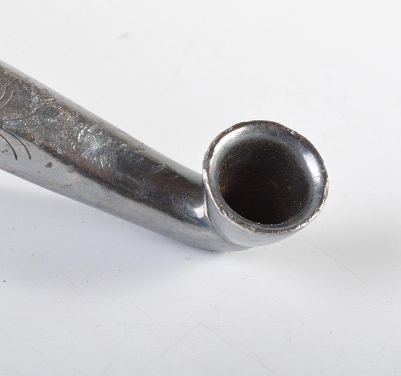 時代提げ物　唐絹　喫煙具　煙草入　煙管入　 寿雄刻　煙管　キセル　V　R4553