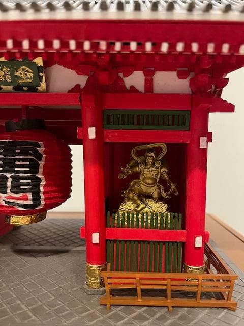 浅草寺 雷門 木製 建築模型 1/50 完成品