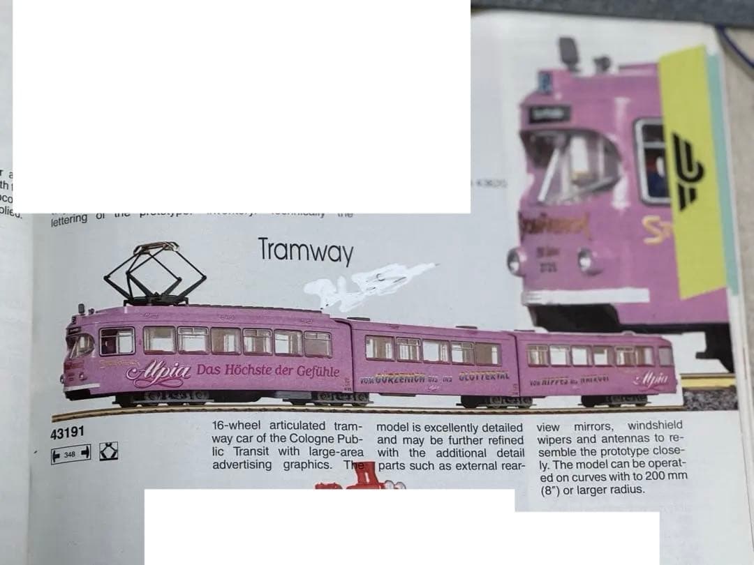 Roco HOゲージ　電気機関車　客車4両　(路面電車　はジャンク) カタログ