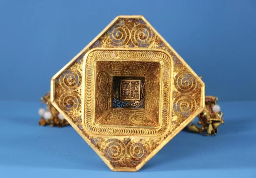 中国古美術・珍品旧蔵・和田玉・掐絲鎏金観音像・置物・純手作り・風水開運・供養仏像