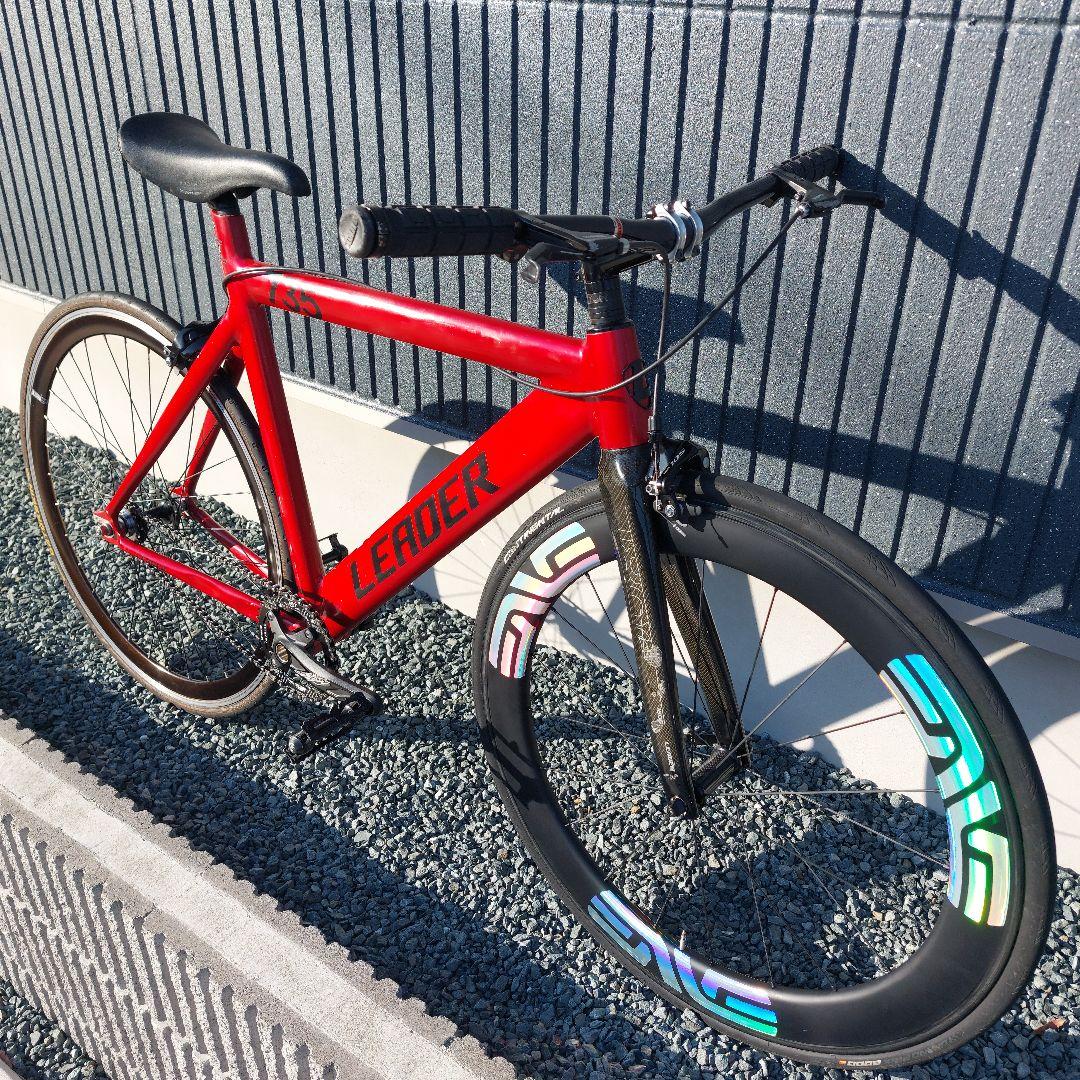 【送料込み】LEADER BIKE 735 65mmカーボンホイール 完成車体