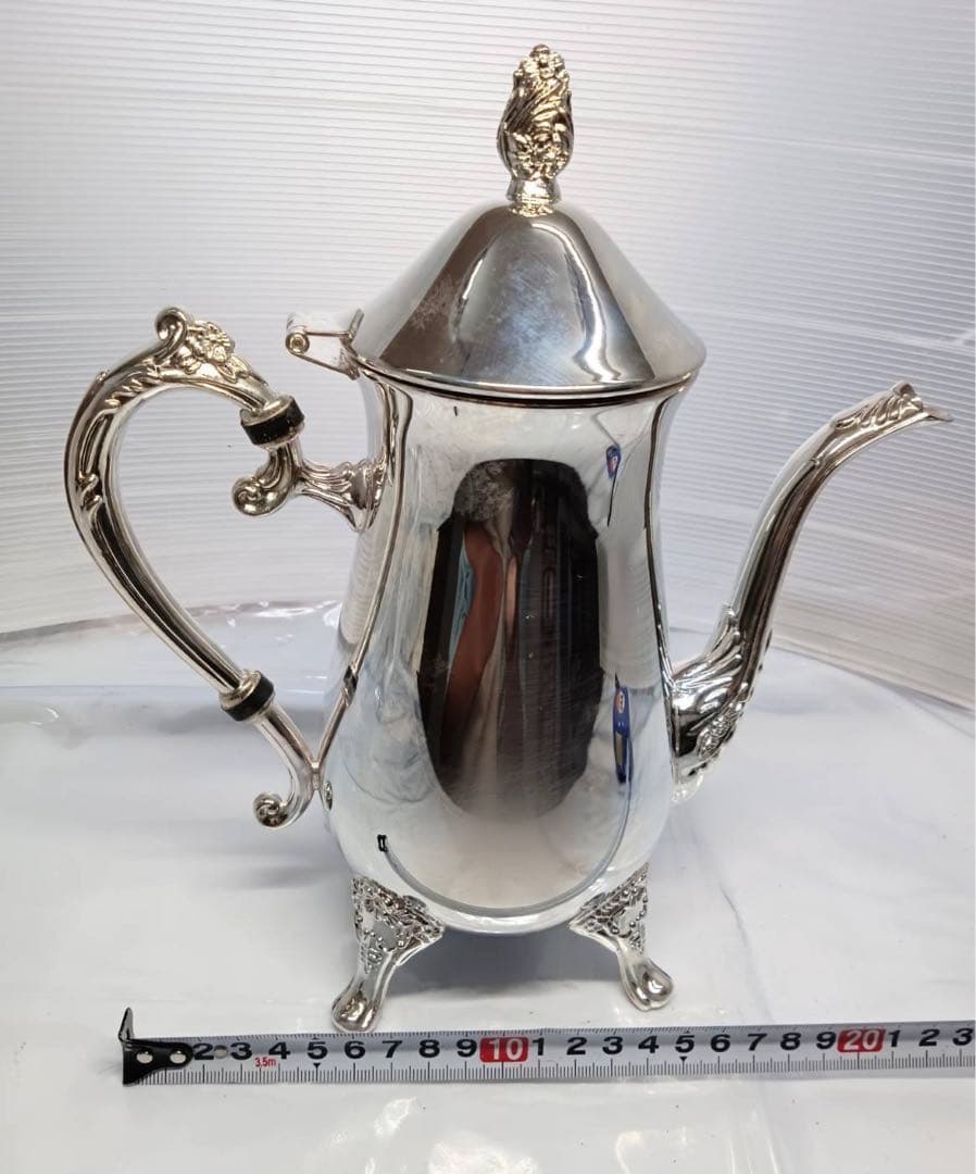 アンティーク 脚付き コーヒー ティーポット インテリア 置物 金属製 レトロ