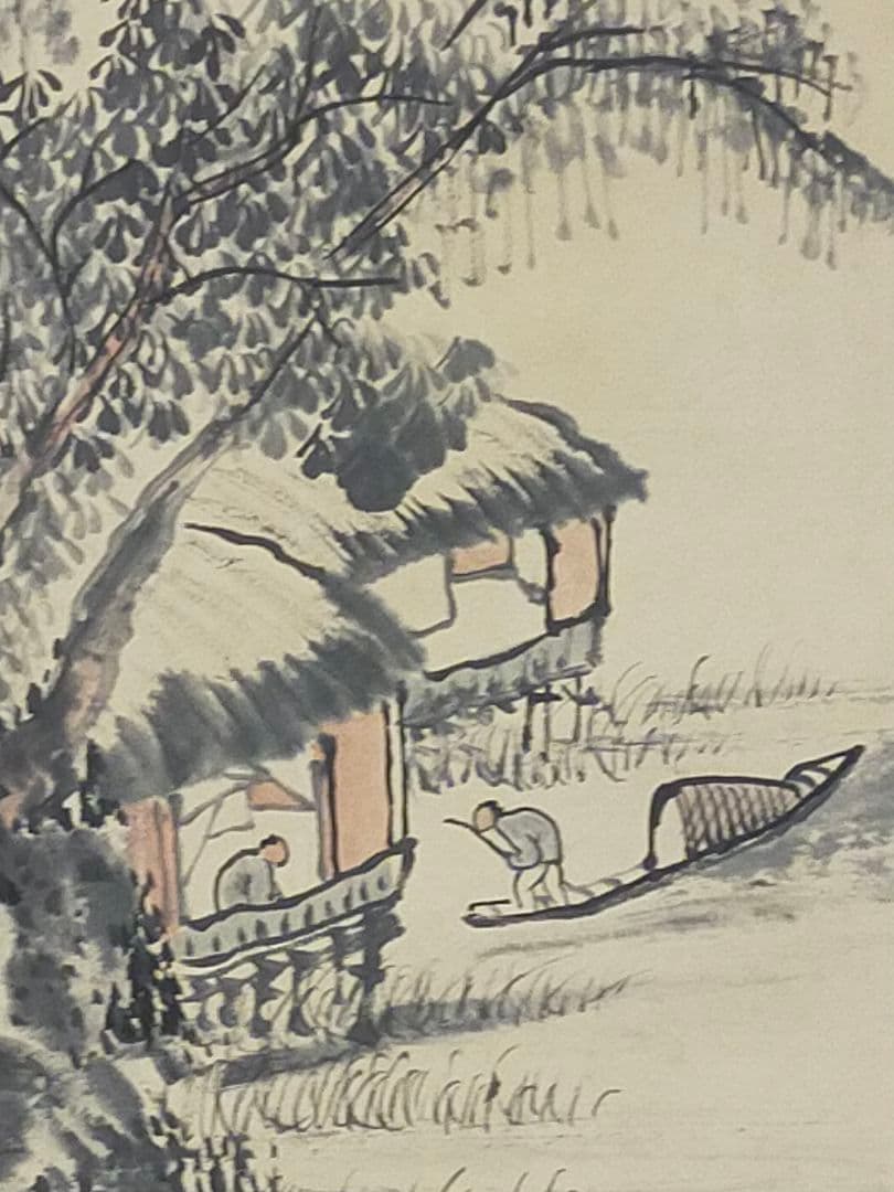 ♥掛軸　吉嗣拝山　山水図　木箱付き　掛け軸　骨董品