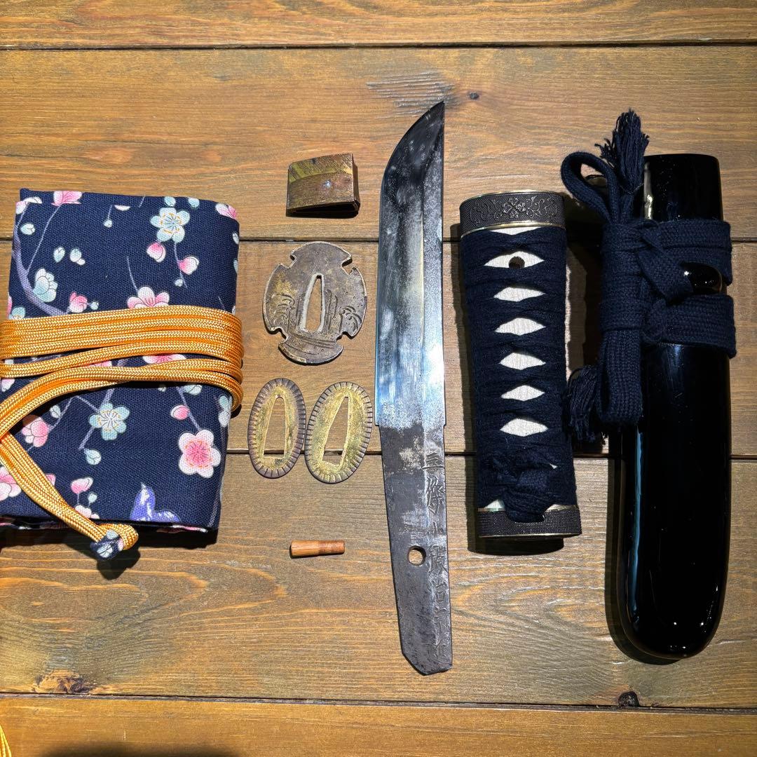 日本刀残欠クラフトナイフNo.73 三条小鍛冶宗近 拵 裏銘あり