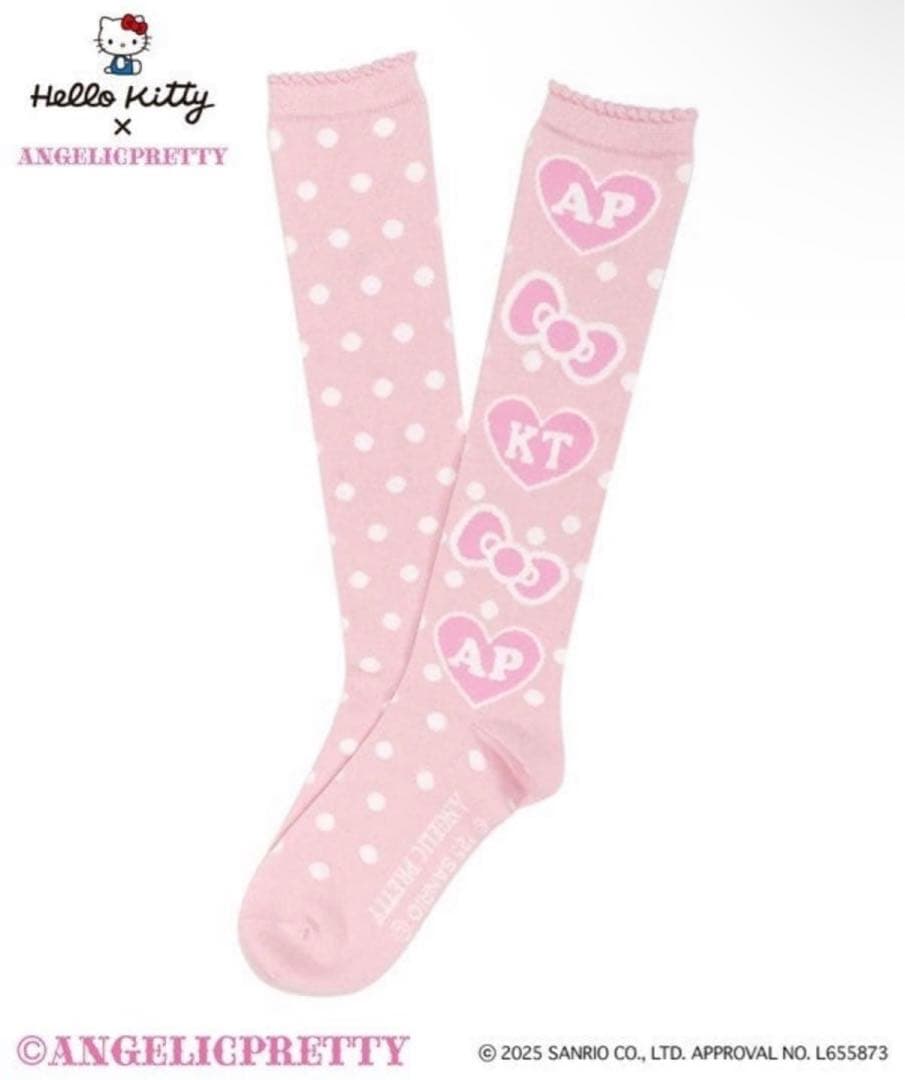 Hello Kittyリボンハイソックス ピンク