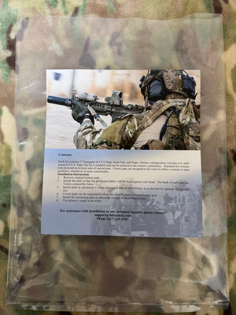 実物新品4Dtactical H.I.V.E OpsCore 用パッド 1/2”