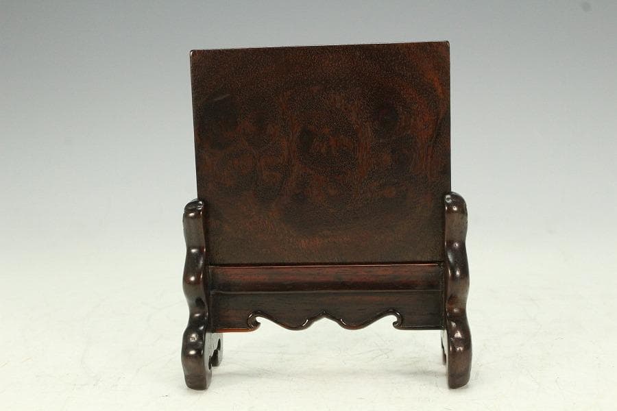 中国美術 葡萄木 硯屏 文房四宝(K-A749)