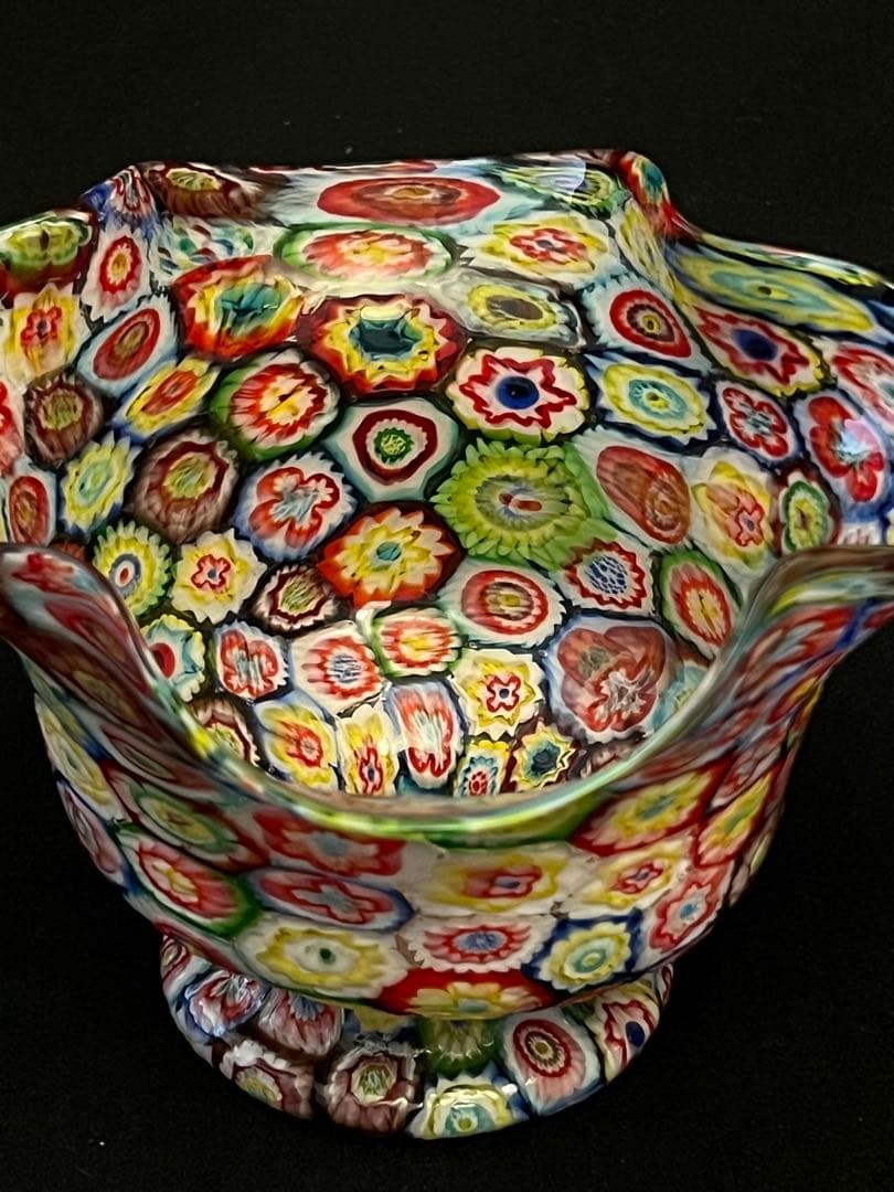 ムラーノガラス　ベネチアン　ミルフィオリ　花瓶　ボウル　置物　大きめ！