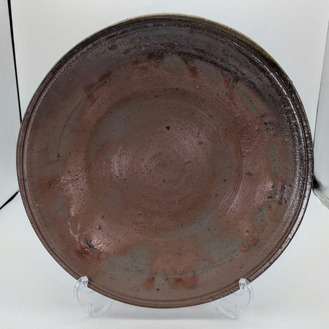 岡山県重要無形文化財 金重晃介 備前焼 大平鉢 共箱合布栞 大皿 食器 盛り皿