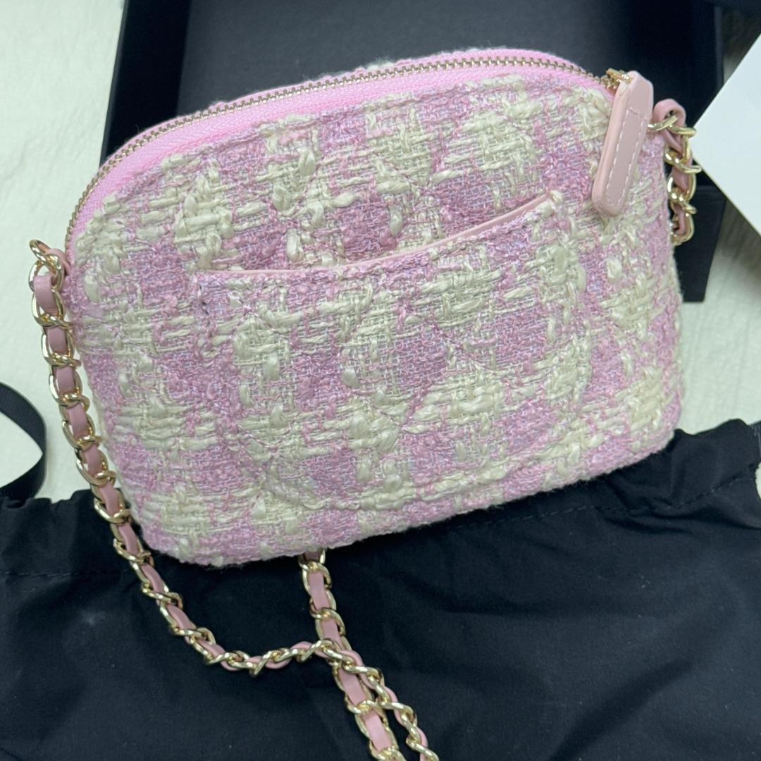 限定版✨非売品ピンク ツイード ショルダーバッグ