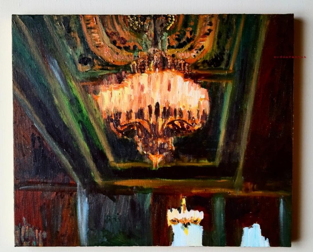38×46㎝「シャンデリア　B」油彩・原画・F8