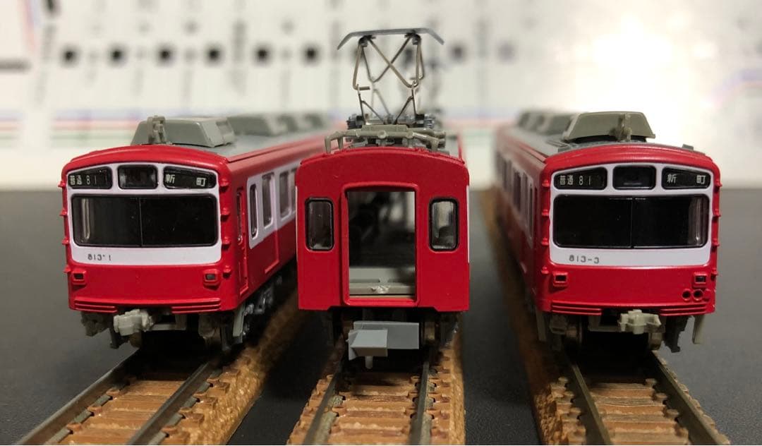 管理番号1617 京急800形旧塗装 NゲージKATO塗装済キット組立品T車3両
