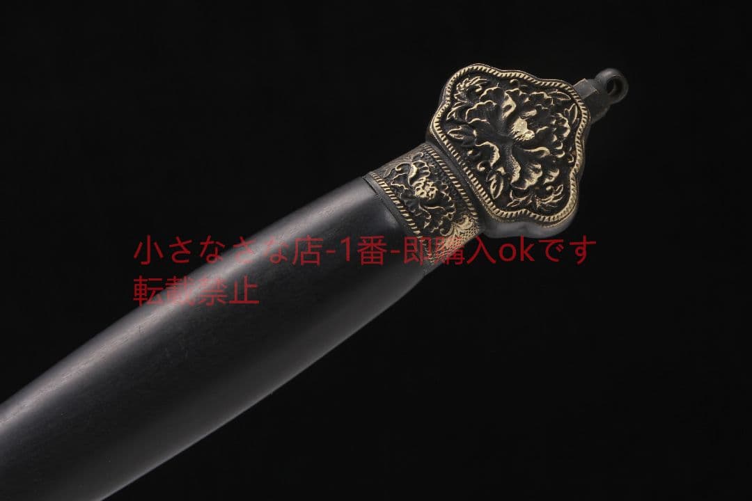 牡丹剣二級黒檀百錬文紋鋼  古兵器 武具 刀装具 日本刀 模造刀 居合刀