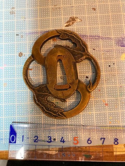 限定値下げ！日本刀　鍔　真鍮　時代　アンティーク