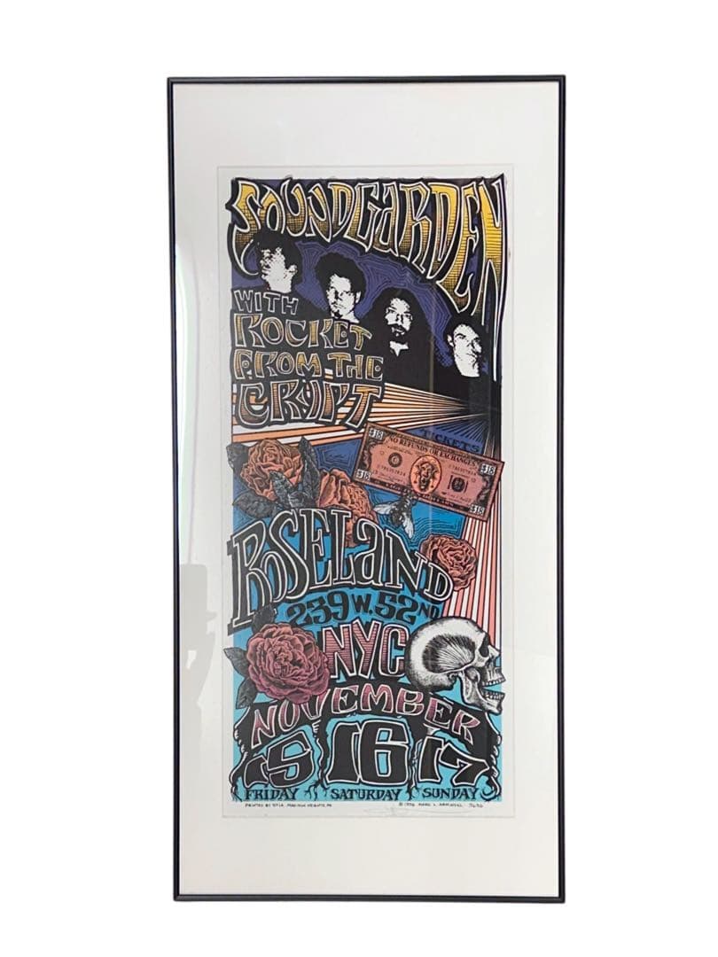 オーダー額付き 1996年 サウンドガーデン シルクスクリーン ポスター ライブ
