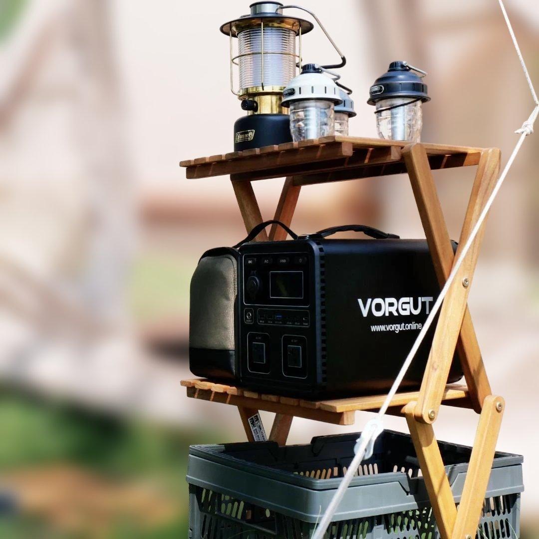 ポータブル電源　充電式　移動バッテリー 黒/オレンジ　p15　新品