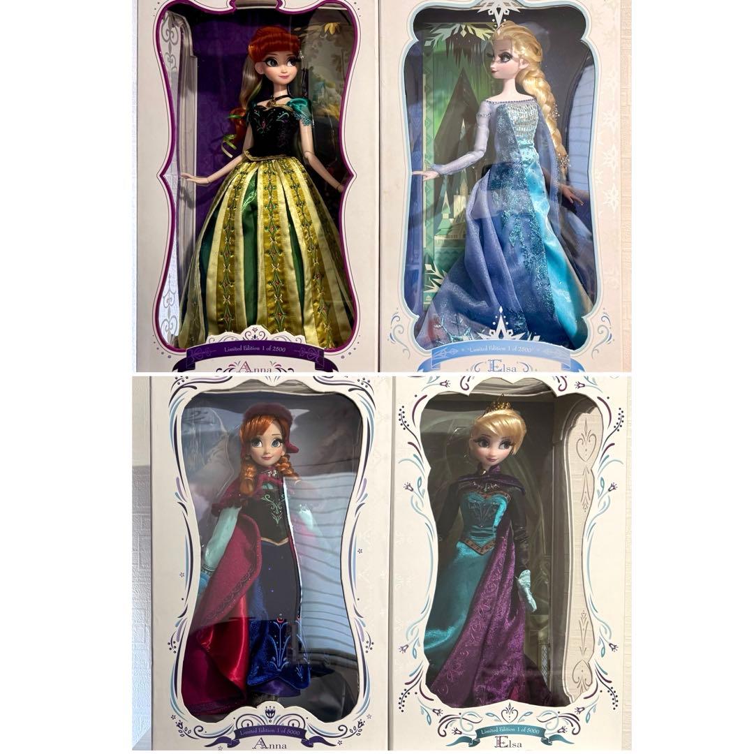 ディズニーストア アナと雪の女王 リミテッドドール アナ＆エルサ4体 日本未発売