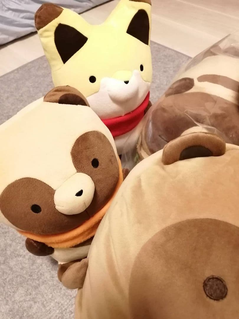 初期　タヌキとキツネ　タヌキぬいぐるみまとめセット