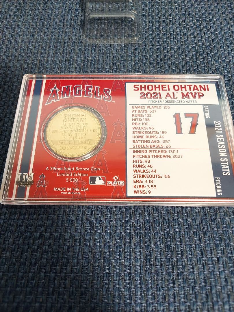 【希少】大谷翔平　2021 AL MVP獲得記念　限定記念&カード