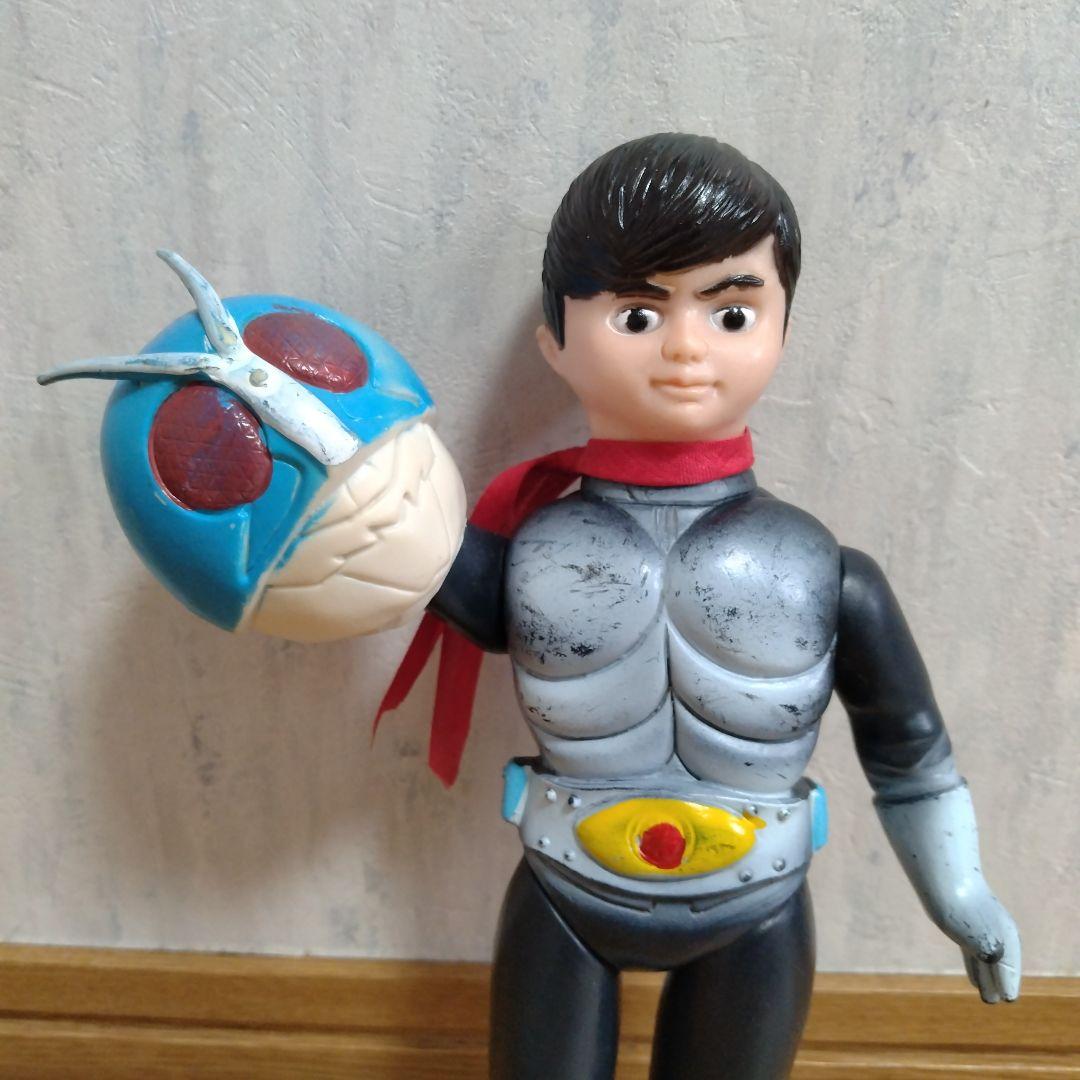 放映当時物　大サイズ　仮面ライダー　昭和レトロ　貴重なブルーマスク　面取れ