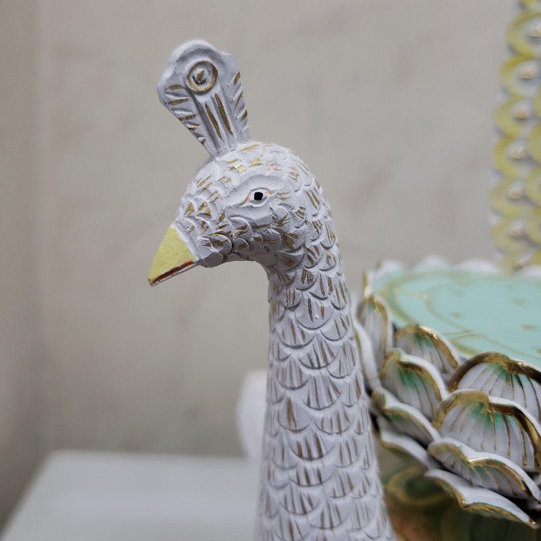 Ｂフライデー　最強魔除け仏像★柘植 孔雀明王像3寸 極彩色 錐金眼入★病魔退散