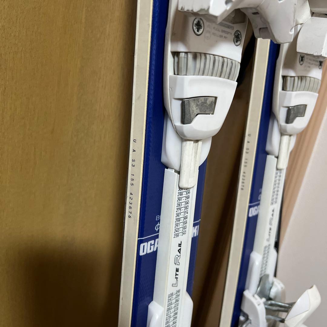 オガサカ　ユニティ　155cm AS-3 スキー板　ストック　ビンディング