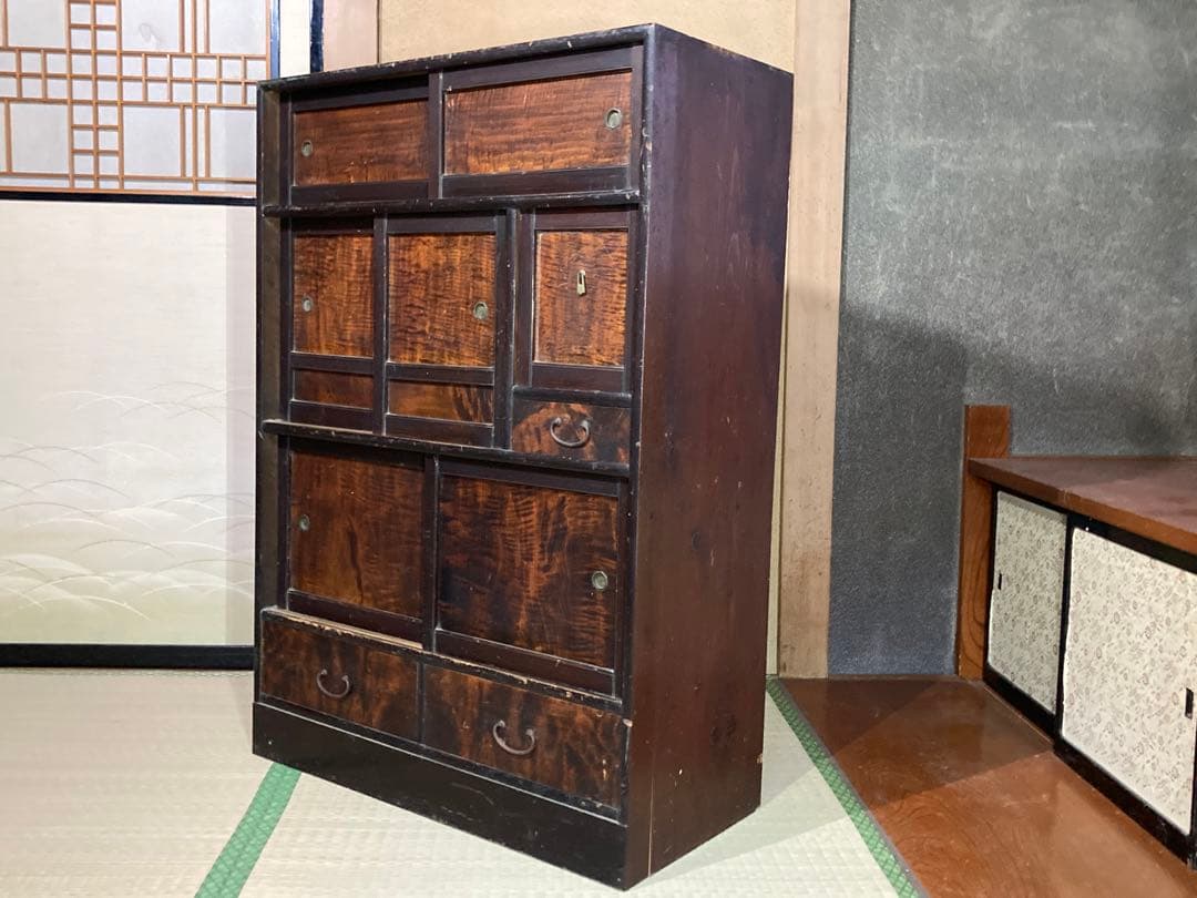 激レア 木無垢材 家具 茶棚　茶箪笥　小箪笥 サイドボード 茶室 和室