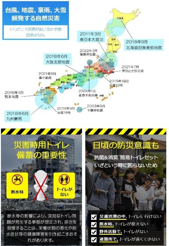 [新品] 200回分！ 簡易トイレ 防災士監修 携帯トイレ 非常用トイレ 災害用