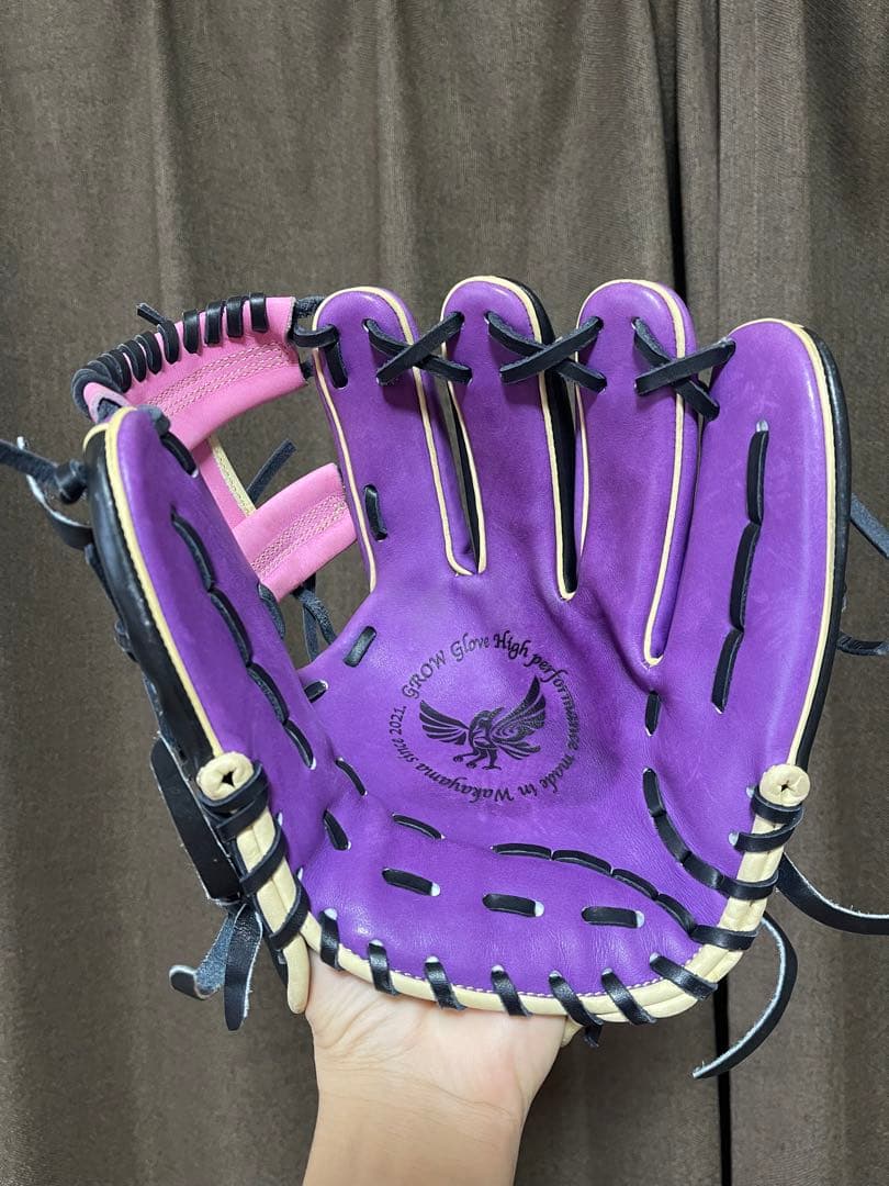 【ぷりん】野球グラブ　GROW 軟式用　フルオーダー　刺繍入り