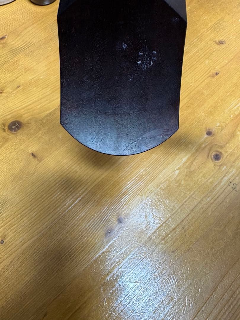 三味線　細棹　トチ紅木　子持ち綾杉胴　金細　二本溝